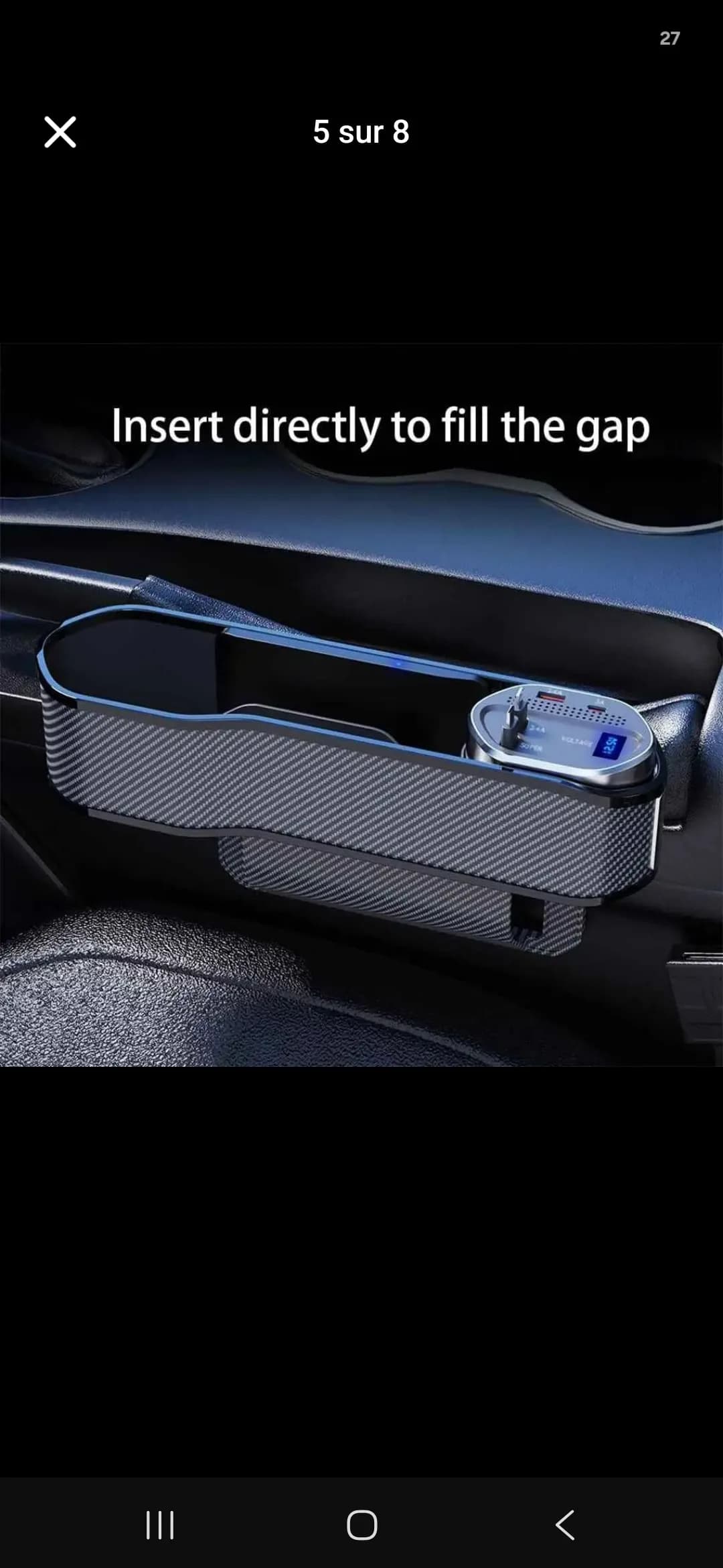 Boîte de Rangement Auto Multifonction avec Chargeur