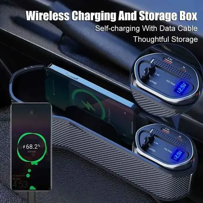 Boîte de Rangement Auto Multifonction avec Chargeur