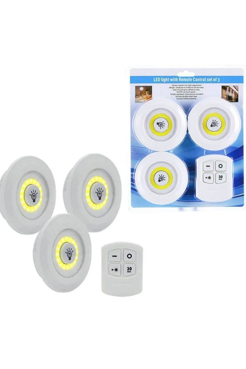 **Lot de 3 lampes LED sans fil avec télécommande**